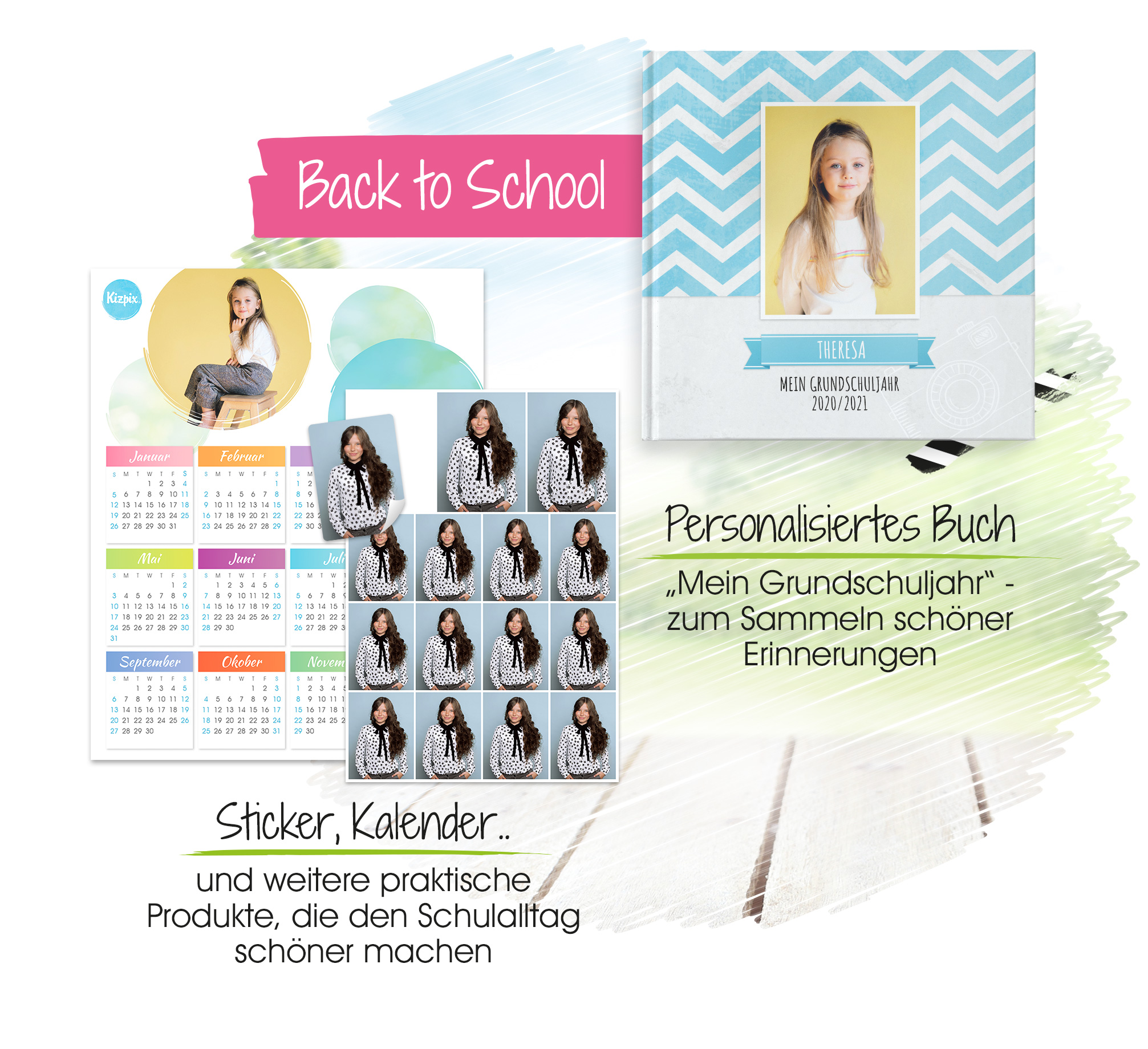 Kizpix.de Schulfotografie Specials: Personalisiertes Buch und Bewerbungsfotos